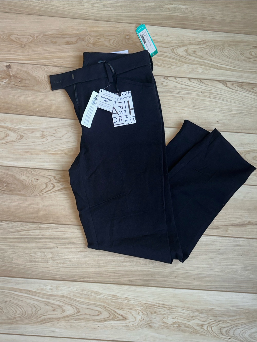 41 Hawthorn Black Stretch Ponte Trousers With Adjustable Seam